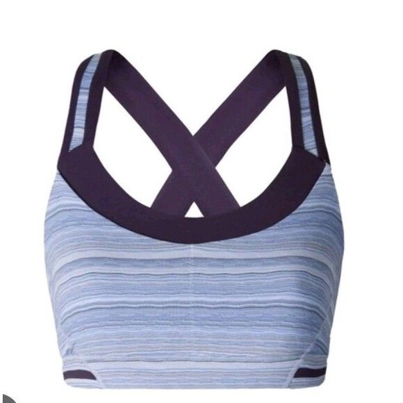 Lululemon Rack Pack Sports Bra Wave Twist Lilac Caspian Blue Deep Zinfandel Sz 6 - Picture 6 of 9